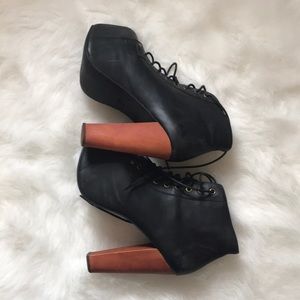 Jeffery Campbell Lita Boots Black Leather